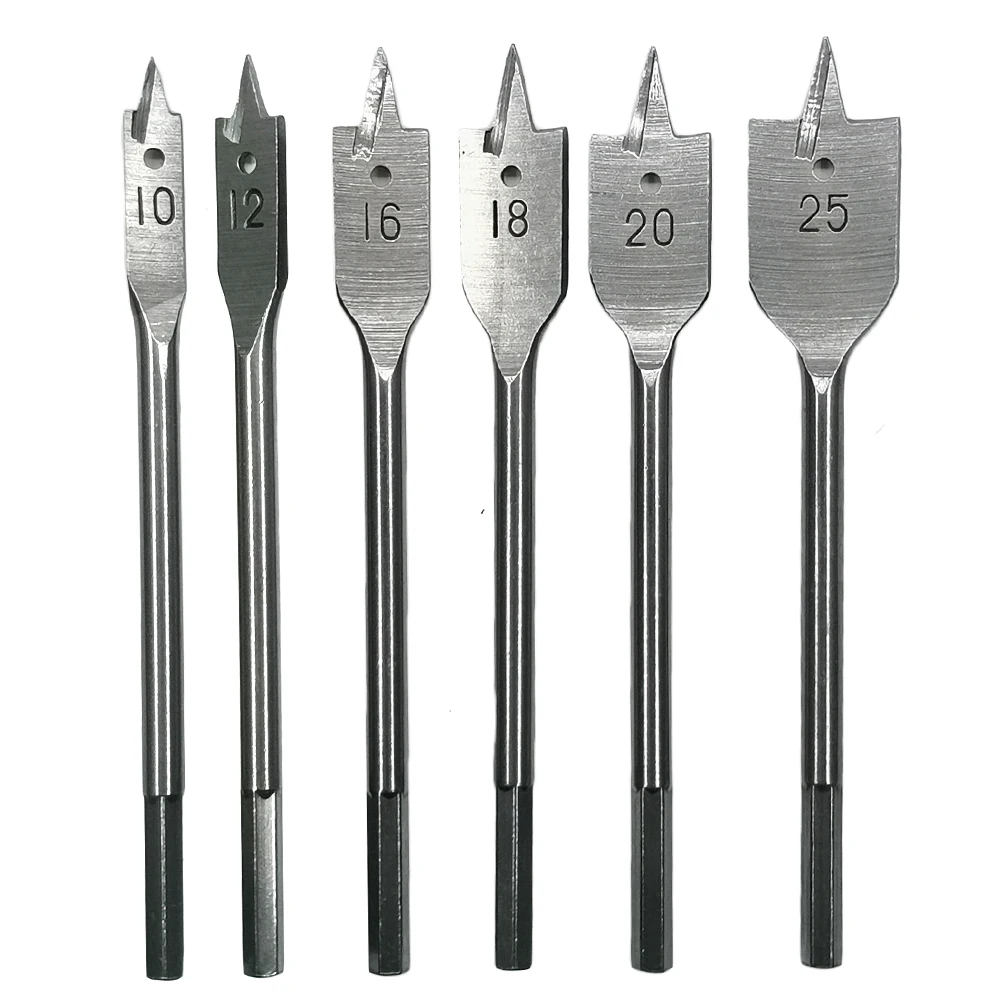 Набор сверл для работ по дереву, комплект из 6 Плоских насадок с шестигранной ручкой, 10, 12, 16, 18, 20, 25 мм, 1 комплект
Набор сверл для работ по дереву, комплект из 6 Плоских насадок с шестигранной ручкой, 10, 12, 16, 18, 20, 25 мм, 1 комплект