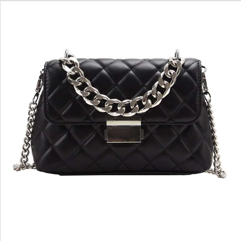 2021Brand Designer Fashion Women's Silver Chain Small Flap Crossbody Bag Winter Shoulder Handbags High Quality PU Leather Totes
2021Brand Designer Fashion Women's Silver Chain Small Flap Crossbody Bag Winter Shoulder Handbags High Quality PU Leather Totes