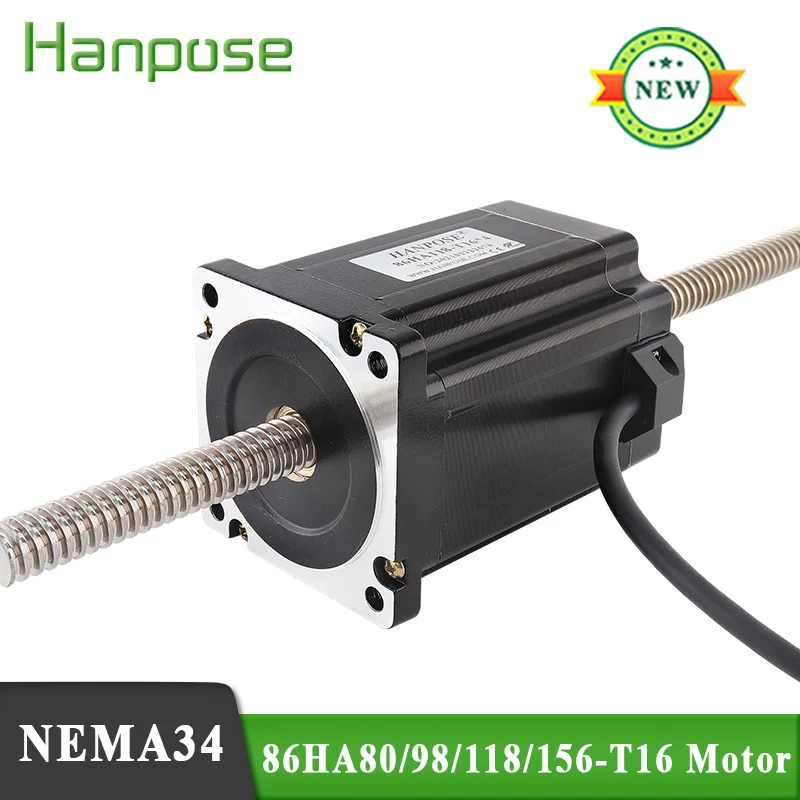

86 motor nema34 200-400MM Through type screw torque 8N.M 86HA118-T16*4 linear screw step motor For 3D Printer Monitor Equipment