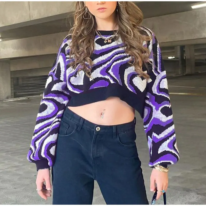 2021 Winter Fashion Female Top Y2k Short O-Neck Women's Sweater Autumn Long Sleeve Loose Casual Women Knitting Sweaters
2021 Winter Fashion Female Top Y2k Short O-Neck Women's Sweater Autumn Long Sleeve Loose Casual Women Knitting Sweaters