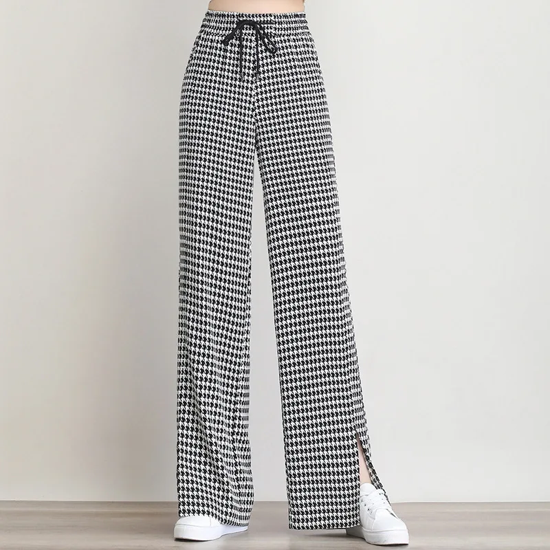 Plaid Wide Leg Pants 2021 Summer Women Drawstring High Waist Loose Casual Vintage Elegant Straight Trouser 2133
Plaid Wide Leg Pants 2021 Summer Women Drawstring High Waist Loose Casual Vintage Elegant Straight Trouser 2133