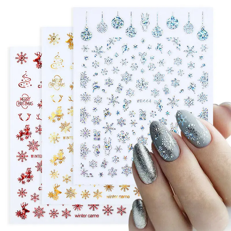 Snowflakes Red Christmas Gifts Nail Art Decals Sliders 3D Rose Gold Nail Stickers Glitter Foils Winter Nail Sticker Decorations
Snowflakes Red Christmas Gifts Nail Art Decals Sliders 3D Rose Gold Nail Stickers Glitter Foils Winter Nail Sticker Decorations