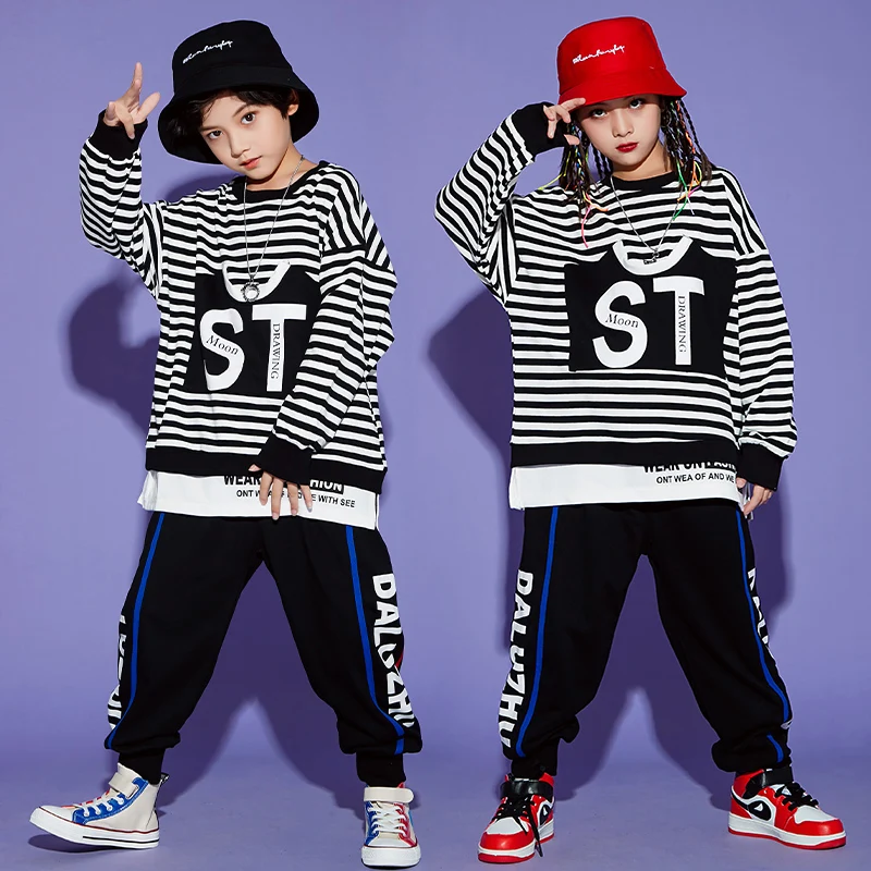 Kids Jazz Dance Costumes Black White Stripes Sweatshirt Boys & Girls Hiphop Suit Child Street Dance Performance Clothing DWY4974
Kids Jazz Dance Costumes Black White Stripes Sweatshirt Boys & Girls Hiphop Suit Child Street Dance Performance Clothing DWY4974