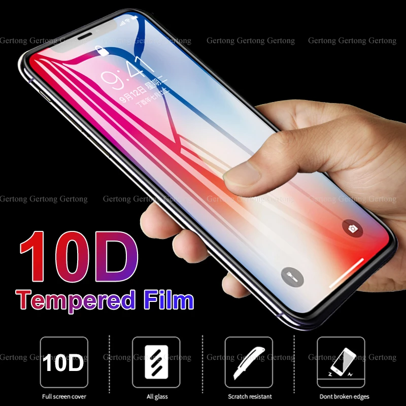 10D полная защита экрана противоударное стекло для iPhone 11 XS MAX 11pro 2019 прозрачная