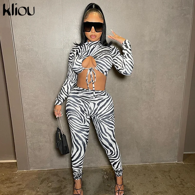 Kliou Zebra Shape Two Piece Set Women Sheath Long Sleeve Sexy Cleavage Bandage Top+Slim Body-Shaping Midnight Female Clubwear
Kliou Zebra Shape Two Piece Set Women Sheath Long Sleeve Sexy Cleavage Bandage Top+Slim Body-Shaping Midnight Female Clubwear