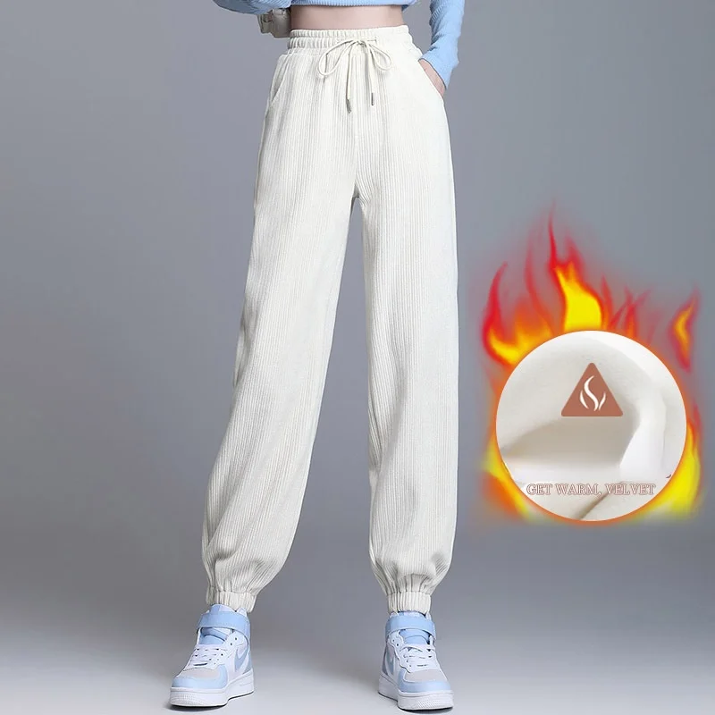 Thicken Warm Chenille Sweatpants Women's Drape High Waist Autumn Winter Ladies Trousers 2021 Plus Velvet Joggers Harem Pants
Thicken Warm Chenille Sweatpants Women's Drape High Waist Autumn Winter Ladies Trousers 2021 Plus Velvet Joggers Harem Pants