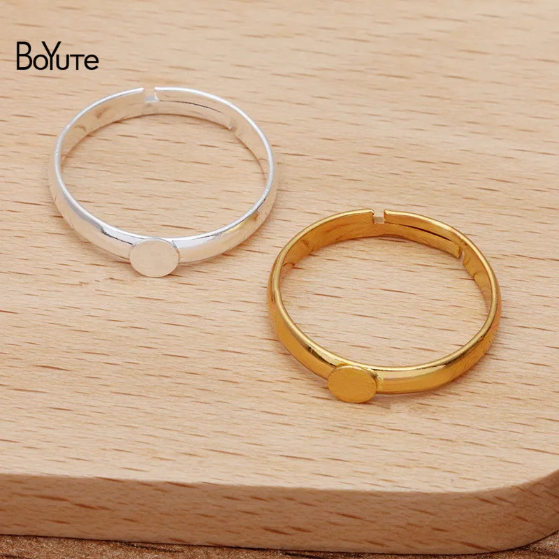 BoYuTe (50 Pieces/Lot) Metal Brass Simple Ring with 4MM Flat Base Diy Adjustable Ring Settings Handmade Jewelry Accessories
BoYuTe (50 Pieces/Lot) Metal Brass Simple Ring with 4MM Flat Base Diy Adjustable Ring Settings Handmade Jewelry Accessories