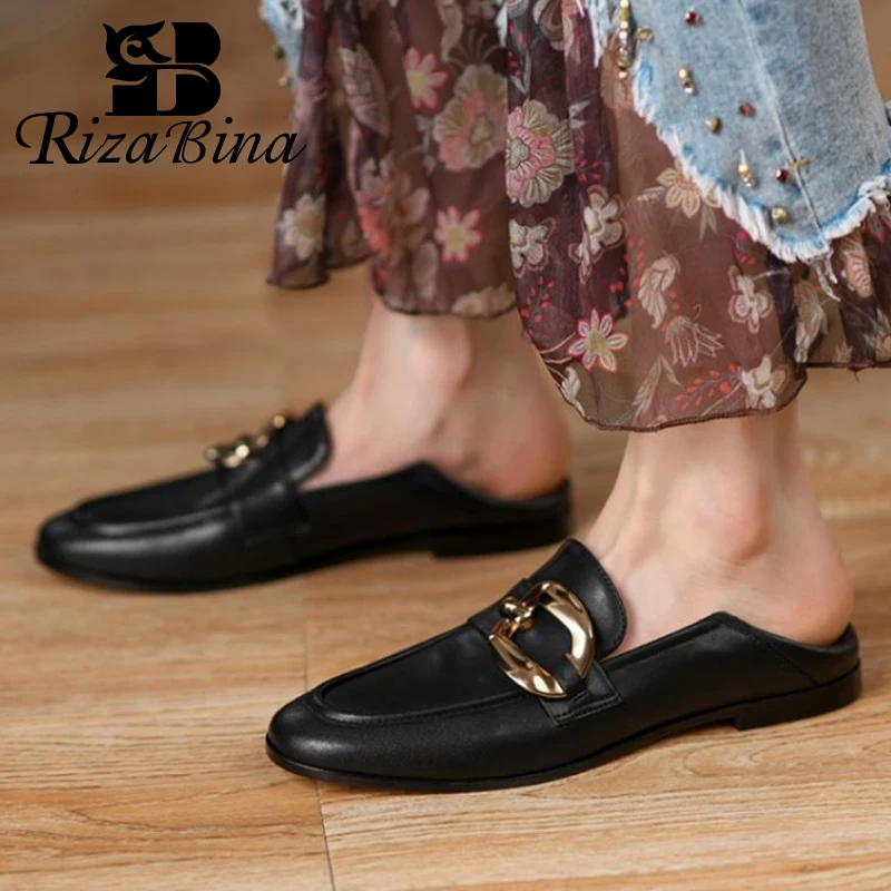 RIZABINA 2022 Women Real Leather Flats Shoes Metal Decoration Slip On Shallow Loafers Casual Ladies Footwear Size 34-39
RIZABINA 2022 Women Real Leather Flats Shoes Metal Decoration Slip On Shallow Loafers Casual Ladies Footwear Size 34-39