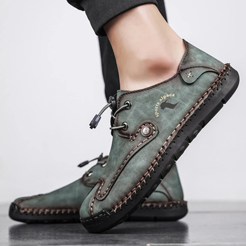 Men's Casual Low Heel Shoes Velcro Leather Sneakers Round Toe Non-slip Hiking Breathable Large Size Men's Shoes Loafers Men
Men's Casual Low Heel Shoes Velcro Leather Sneakers Round Toe Non-slip Hiking Breathable Large Size Men's Shoes Loafers Men