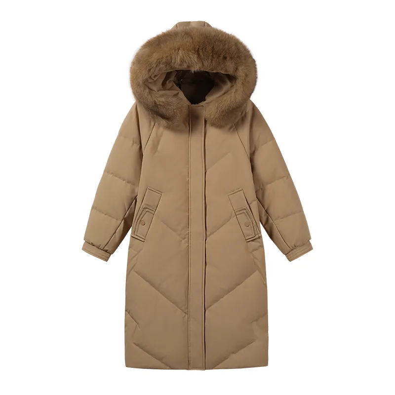 2021 new fashion big fur collar down jacket women's long section over the knee thick and loose looking thin winter tide
2021 new fashion big fur collar down jacket women's long section over the knee thick and loose looking thin winter tide