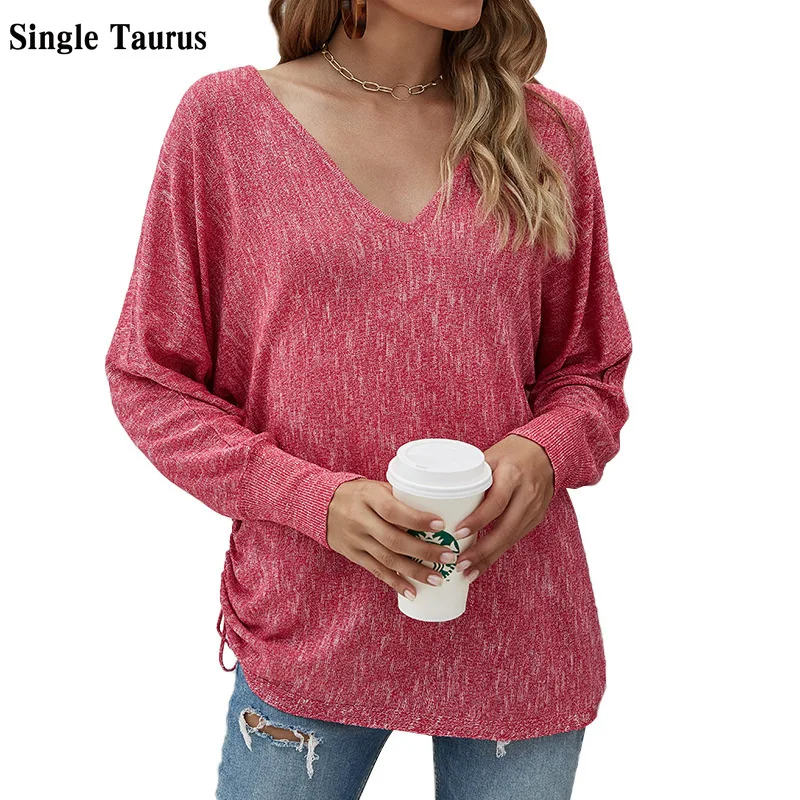 Spring Fall Women Casual Sweater Fashion V Neck Thin Long Sleeve Loose Sweaters for Women Pink Blue Knitted Tops Clothing
Spring Fall Women Casual Sweater Fashion V Neck Thin Long Sleeve Loose Sweaters for Women Pink Blue Knitted Tops Clothing