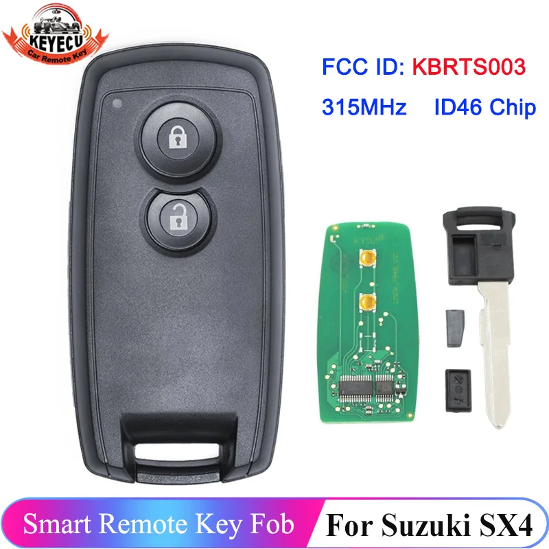 KEYECU FCC ID: KBRTS003 Keyless Remote Smart Card 315MHz ID46 Chip For Suzuki SX4 Grand Vitara Swift Key Fob 2 Button HU133
KEYECU FCC ID: KBRTS003 Keyless Remote Smart Card 315MHz ID46 Chip For Suzuki SX4 Grand Vitara Swift Key Fob 2 Button HU133