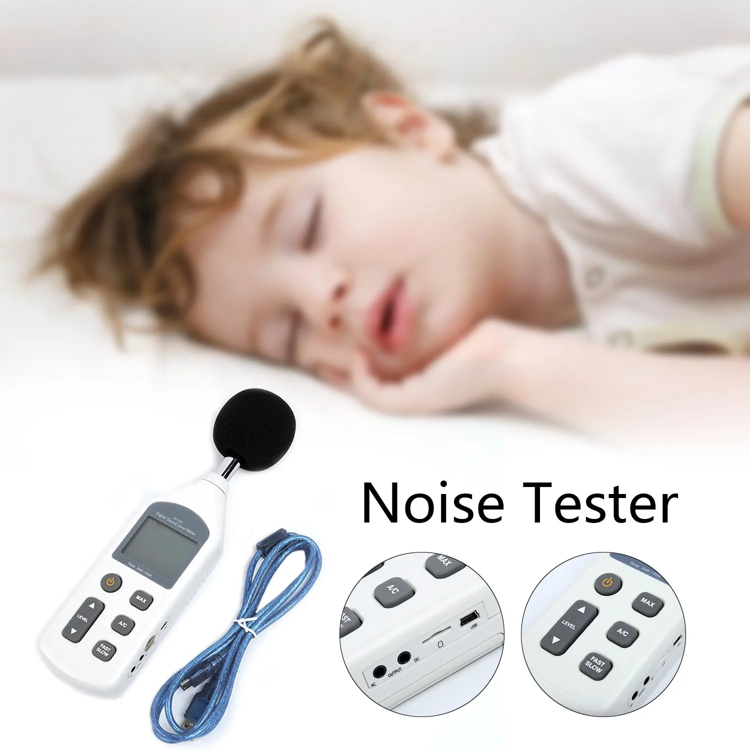2.2 Inch 30 ~ 130 DB(A) 1.5 DB Digital Sound Pressure Tester Level Meter Decibel Noise Measurement HS1 Business Sponge Ball
2.2 Inch 30 ~ 130 DB(A) 1.5 DB Digital Sound Pressure Tester Level Meter Decibel Noise Measurement HS1 Business Sponge Ball