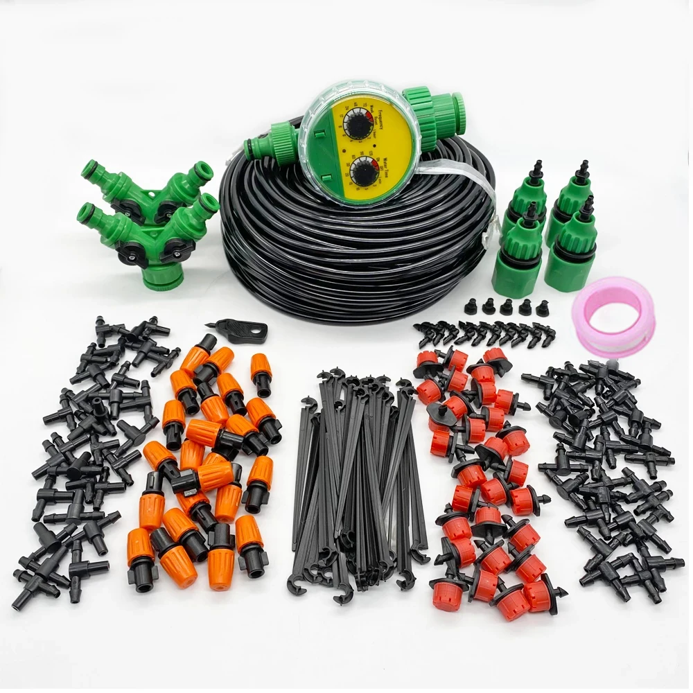 50 M DIY drip irrigation system Automatic plant watering controller garden hose micro drip watering kit with Adjustable Drippers
50 M DIY drip irrigation system Automatic plant watering controller garden hose micro drip watering kit with Adjustable Drippers