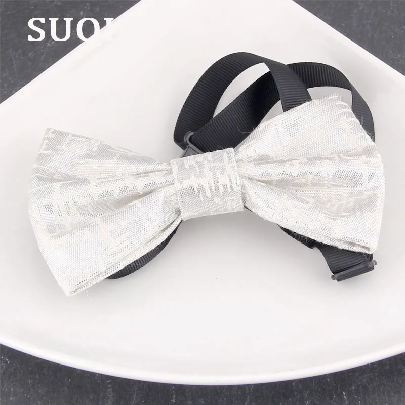 SUQI Fashion new year party wedding show Bow tie Boys Tuxedo Tie silver pink Dot Men and women Suit bowtie necktie | Аксессуары для