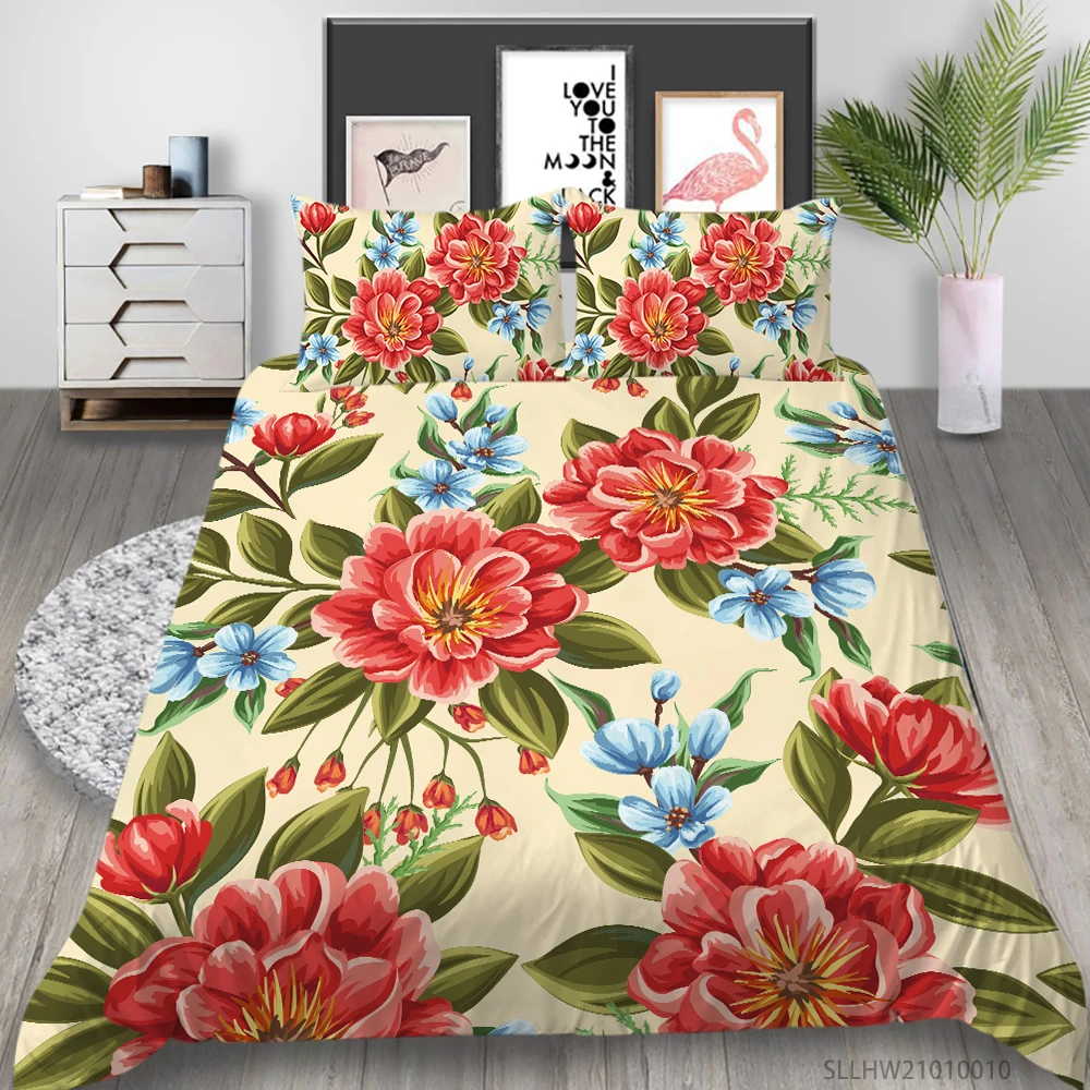 3D Bedding Set Child Girls Duvet Cover Set Green Leaves Colourful Flowers Print 2/3 Pcs Queen King Size Home Decoration
3D Bedding Set Child Girls Duvet Cover Set Green Leaves Colourful Flowers Print 2/3 Pcs Queen King Size Home Decoration