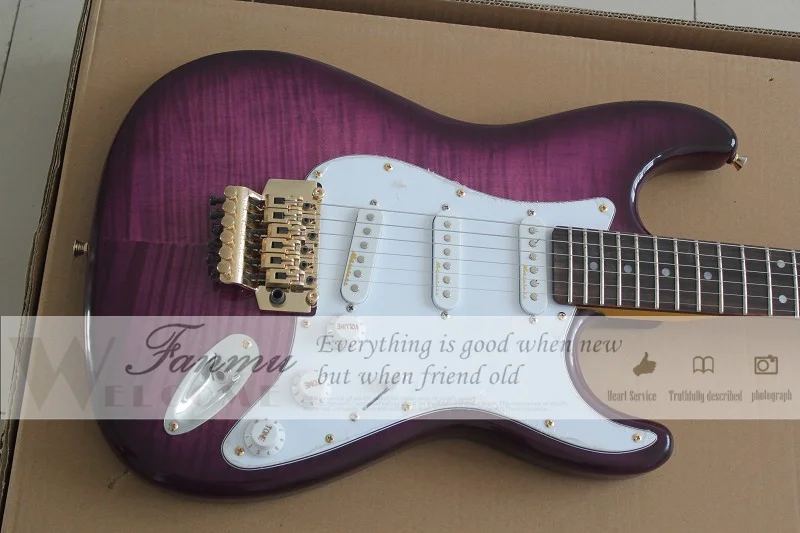 custom made star electric guitar,purple guitar,gold tremolo,SSS pickups,basswood body maple neck flamed maple veneer
custom made star electric guitar,purple guitar,gold tremolo,SSS pickups,basswood body maple neck flamed maple veneer