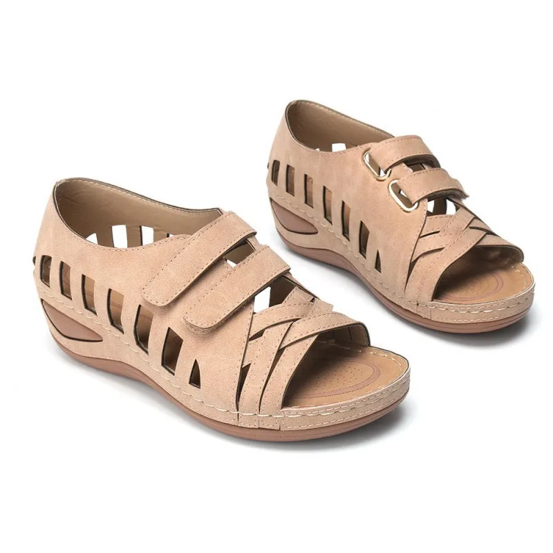 New style fashion brand design lady summer Hollow Velcro shoes solid color high heel women party shoes
New style fashion brand design lady summer Hollow Velcro shoes solid color high heel women party shoes