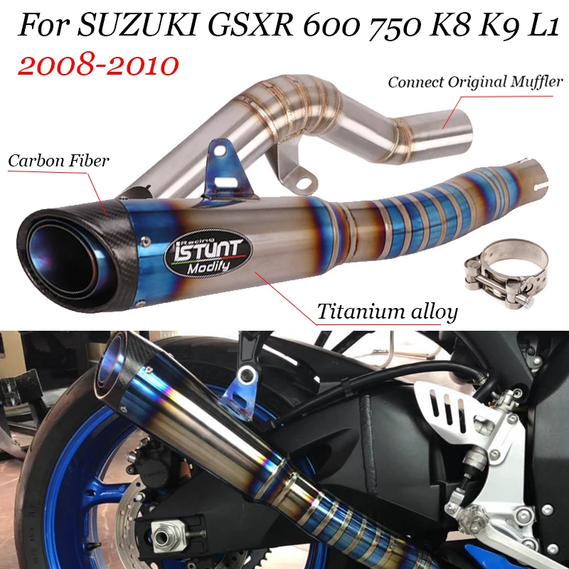 Выхлопной глушитель из титанового сплава для SUZUKI GSXR600 GSX750R 2008 - 2010 K8 K9 L1
Выхлопной глушитель из титанового сплава для SUZUKI GSXR600 GSX750R 2008 - 2010 K8 K9 L1