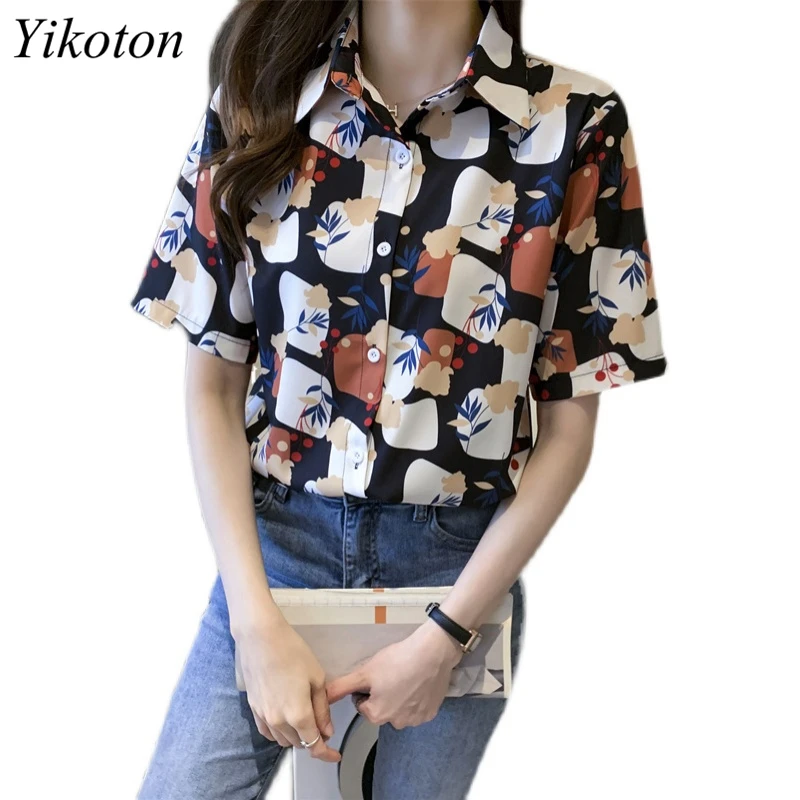 Повседневная шифоновая футболка для женщин, Новинка лета 2022, свободные модные рубашки в Корейском стиле с принтом, женские футболки, топы с ... 
Повседневная шифоновая футболка для женщин, Новинка лета 2022, свободные модные рубашки в Корейском стиле с принтом, женские футболки, топы с ...