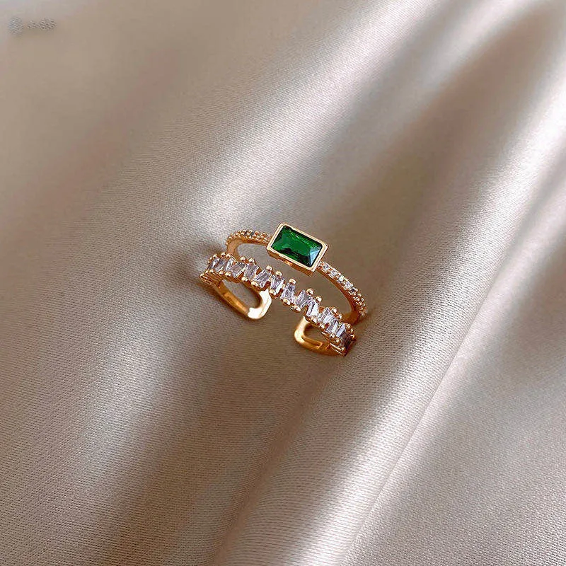 Korea's New Retro Green Double-layer Ring Fashion Simple Versatile Open Ring Elegant Ladies' Jewelry
Korea's New Retro Green Double-layer Ring Fashion Simple Versatile Open Ring Elegant Ladies' Jewelry
