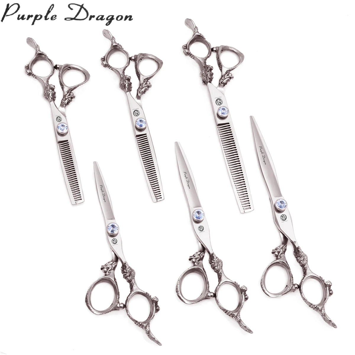 

Hair Scissors Professional 5.5" 6" 7" Purple Dragon Brand Japan 440C 9108# Barber Shop Shears Cutting Scissors Thinning Shears