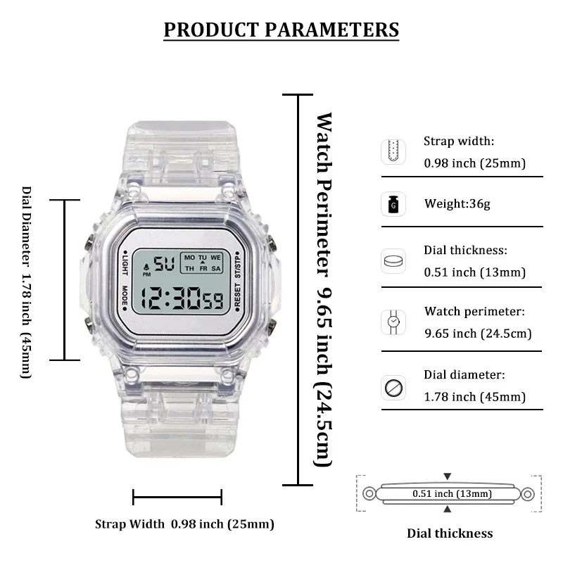 Nieuwe Mode Transparante Digitale Horloge Vierkante Vrouwen Horloges Sport Elektronische Polshorloge Reloj Mujer Klok
Nieuwe Mode Transparante Digitale Horloge Vierkante Vrouwen Horloges Sport Elektronische Polshorloge Reloj Mujer Klok