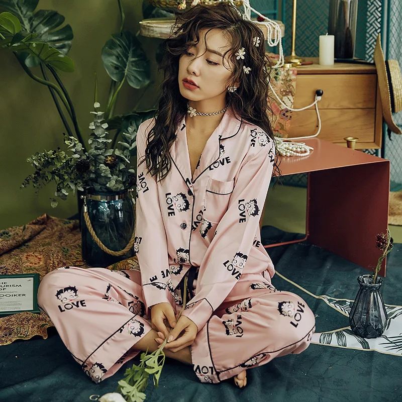 pajamas for women New Satin Chiffon Thin Homewear Long Sleeve Trousers Printed Pajamas Marple 2021 pajamas set
pajamas for women New Satin Chiffon Thin Homewear Long Sleeve Trousers Printed Pajamas Marple 2021 pajamas set