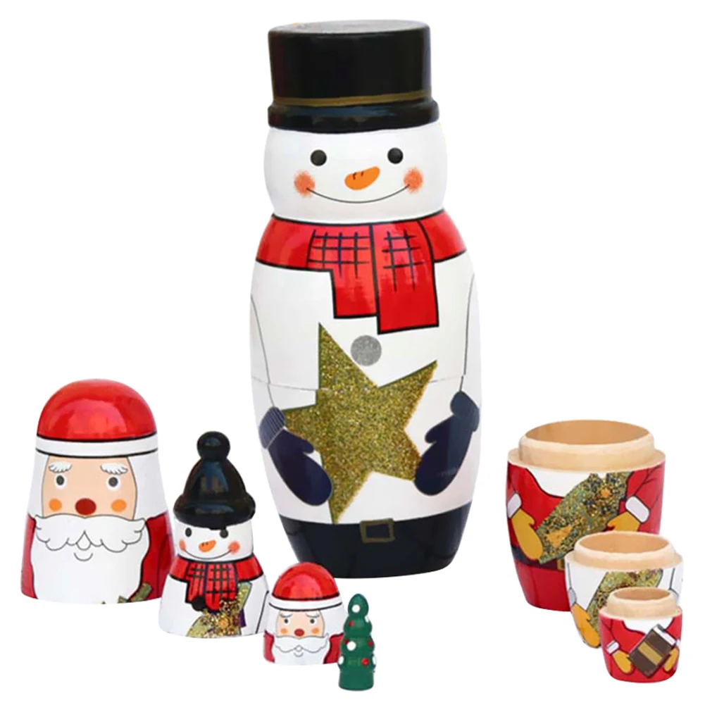 Matryoshka Doll Wooden Snowman Russian Nesting Dolls for Kids Stacking Block Brithday Christmas Gifts Children's Day Gifts
Matryoshka Doll Wooden Snowman Russian Nesting Dolls for Kids Stacking Block Brithday Christmas Gifts Children's Day Gifts