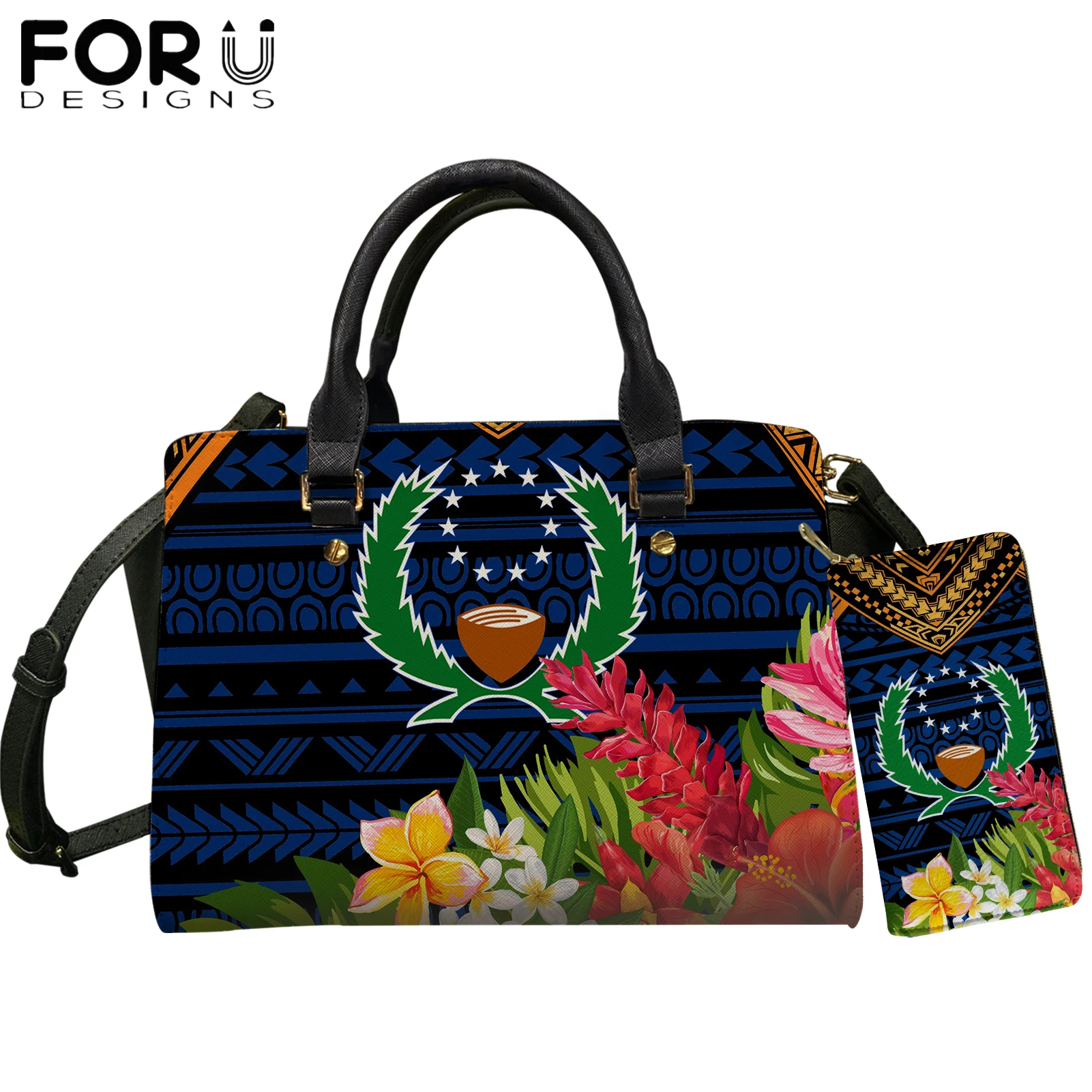 FORUDESIGNS Newest Women Top-Handle Bag Brand Design Pohnpei Plumeria Polynesian Printing Ladies Shoulder Bag 2Pcs Bolsa Wallets
FORUDESIGNS Newest Women Top-Handle Bag Brand Design Pohnpei Plumeria Polynesian Printing Ladies Shoulder Bag 2Pcs Bolsa Wallets