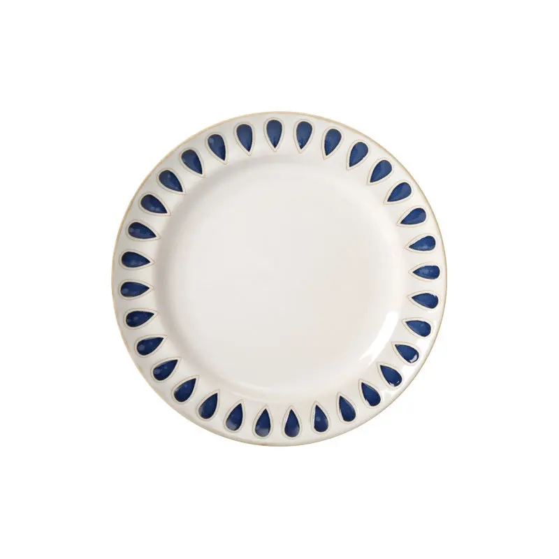 Mediterranean Western tableware set European-style vintage ceramic steak plate home dish dishes 
Mediterranean Western tableware set European-style vintage ceramic steak plate home dish dishes