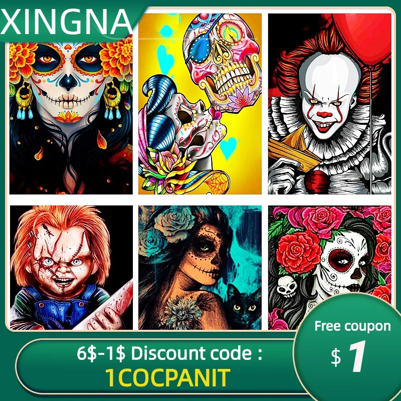 Diamond Art Painting Art Kit "Skull" DIY Rhinestones Round Drill Cross-stitch Kits Square Round Diamond Embroidery
Diamond Art Painting Art Kit "Skull" DIY Rhinestones Round Drill Cross-stitch Kits Square Round Diamond Embroidery