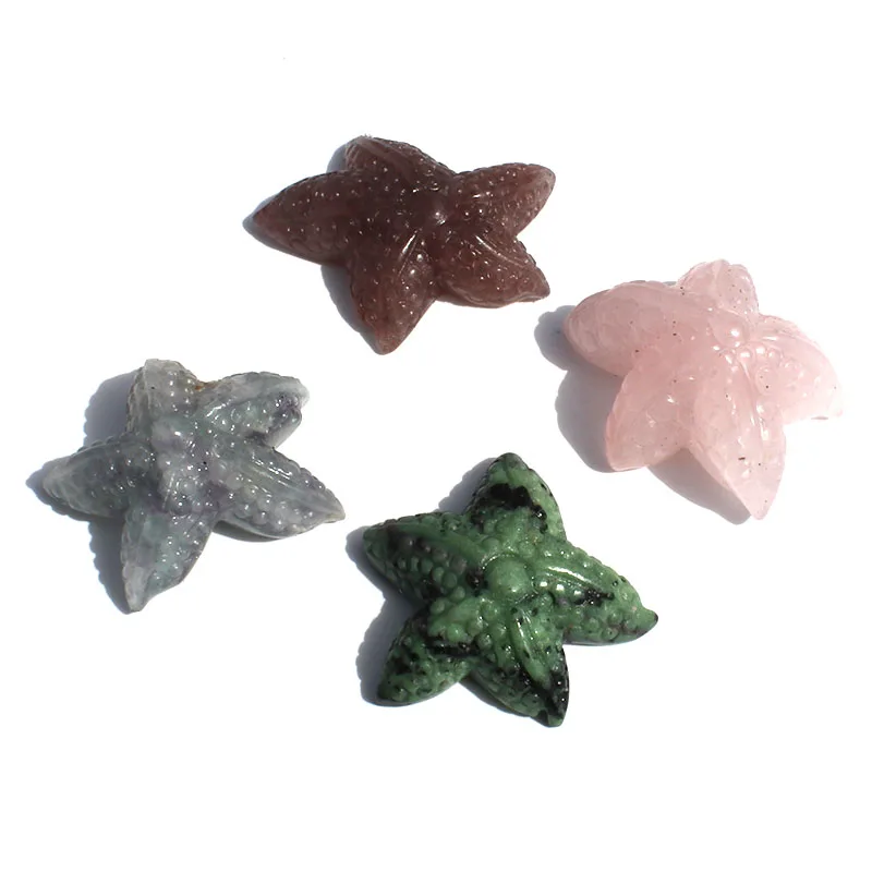1 Pcs hand carved natural rose quartz crystal / rainbow fluorite / strawberry crystal starfish ornament
1 Pcs hand carved natural rose quartz crystal / rainbow fluorite / strawberry crystal starfish ornament