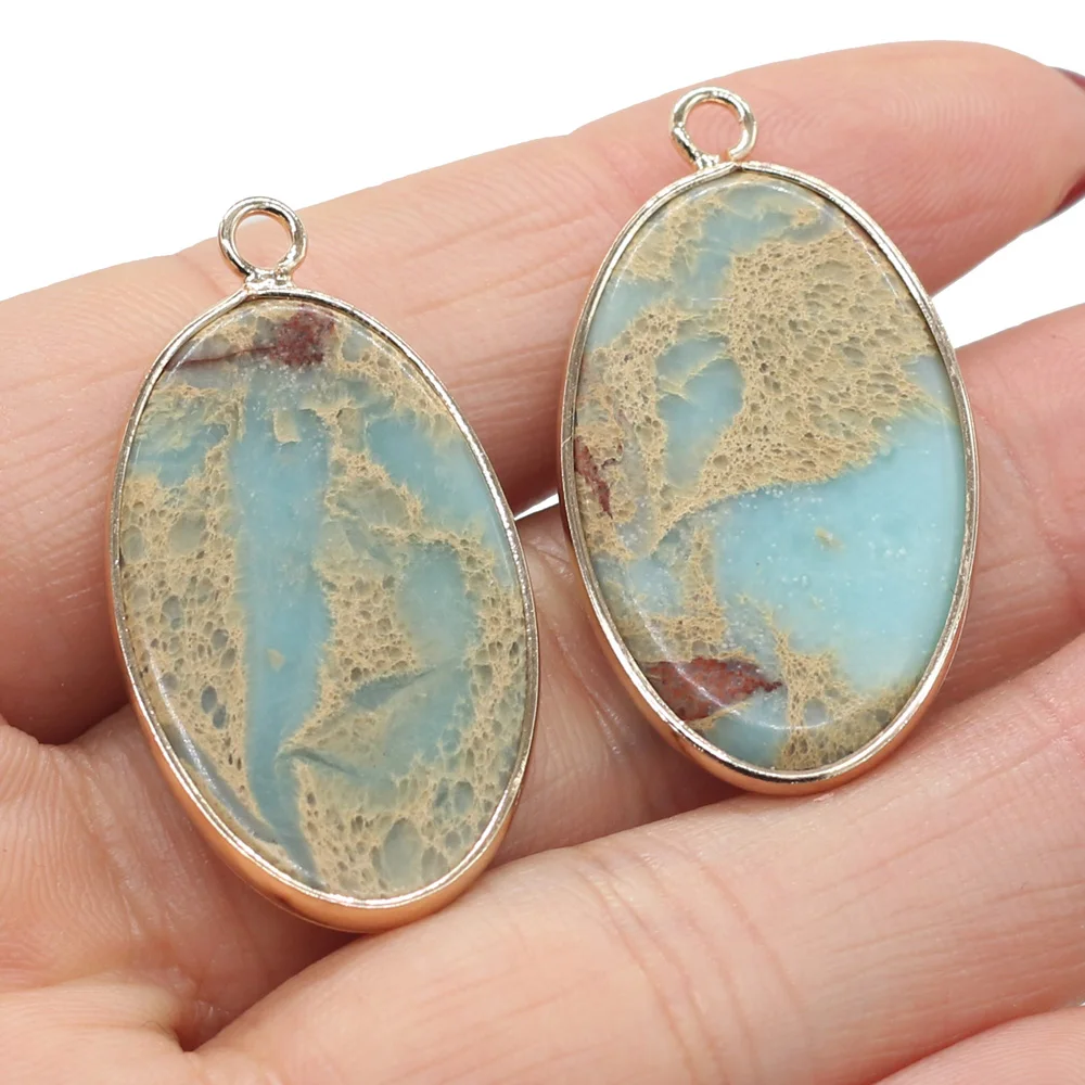 1pc Natural Stone Pendants Gold-plated Oval Crystal Earring for DIY Necklace Earrings Girl's Gift Making Supplies 20x35mm
1pc Natural Stone Pendants Gold-plated Oval Crystal Earring for DIY Necklace Earrings Girl's Gift Making Supplies 20x35mm