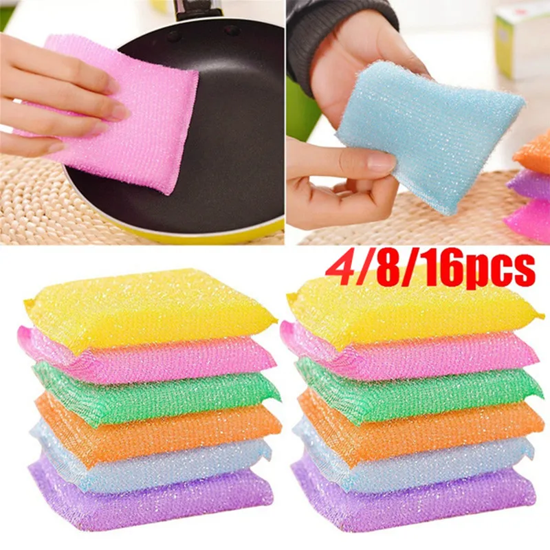 4/8/16pcs Non-stick Oil Kitchen Scouring Pad Washing Towel Bowl Sponge Brush Household Cleaning Tool
4/8/16pcs Non-stick Oil Kitchen Scouring Pad Washing Towel Bowl Sponge Brush Household Cleaning Tool