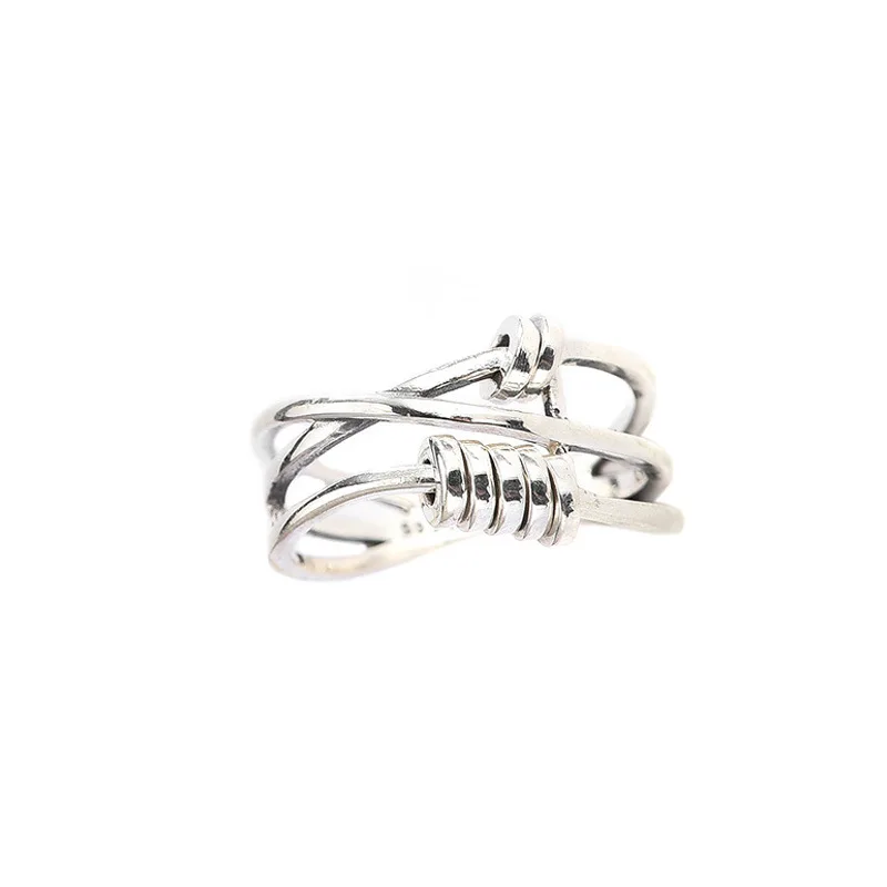 Korean S925 Sterling Silver Knuckle Finger Ring Adjustable Multi-layer Cross Clever Ring Turn Retro Index Finger Ring for Women
Korean S925 Sterling Silver Knuckle Finger Ring Adjustable Multi-layer Cross Clever Ring Turn Retro Index Finger Ring for Women