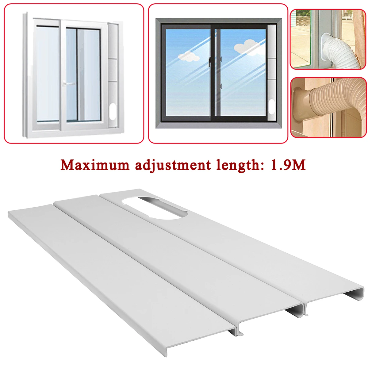 3Pcs Adjustable 1.9M Air Conditioner Window Slide Plate Exhaust Hose Tube Connector Kit For Portable Air Conditioner
3Pcs Adjustable 1.9M Air Conditioner Window Slide Plate Exhaust Hose Tube Connector Kit For Portable Air Conditioner