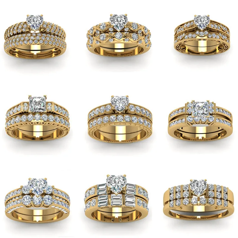 FDLK 9 Styles Exquisite Women's Jewelry Gold Color White Crystal Bridal Wedding Engagement Ring Set Anniversary Jewelry Gift
FDLK 9 Styles Exquisite Women's Jewelry Gold Color White Crystal Bridal Wedding Engagement Ring Set Anniversary Jewelry Gift