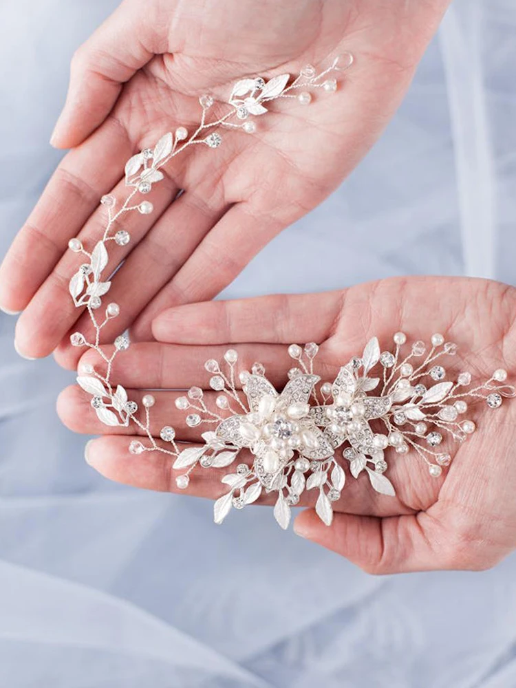 AiliBride Crystal Pearl Flower Bridal Headbands Hair Jewelry Wedding Hair Vine Headpiece tiara Wedding Hair Accessories Handmade
AiliBride Crystal Pearl Flower Bridal Headbands Hair Jewelry Wedding Hair Vine Headpiece tiara Wedding Hair Accessories Handmade