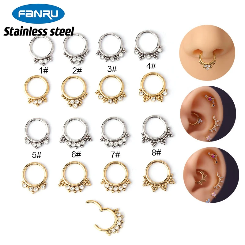 20G Stainless Steel Nose Ring Inlay Zircon Flower Piercing Studs Earrings Tragus Cartilage Nose Cuffs Daith Ring Body Jewelry
20G Stainless Steel Nose Ring Inlay Zircon Flower Piercing Studs Earrings Tragus Cartilage Nose Cuffs Daith Ring Body Jewelry