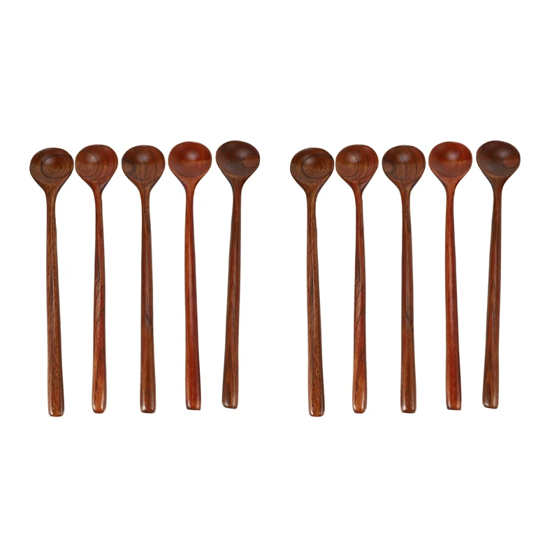 10 Pieces Korean Style 10.9 inches 100% Natural Wood Long Handle Round Spoons (Korean Style Soup Spoon)
10 Pieces Korean Style 10.9 inches 100% Natural Wood Long Handle Round Spoons (Korean Style Soup Spoon)