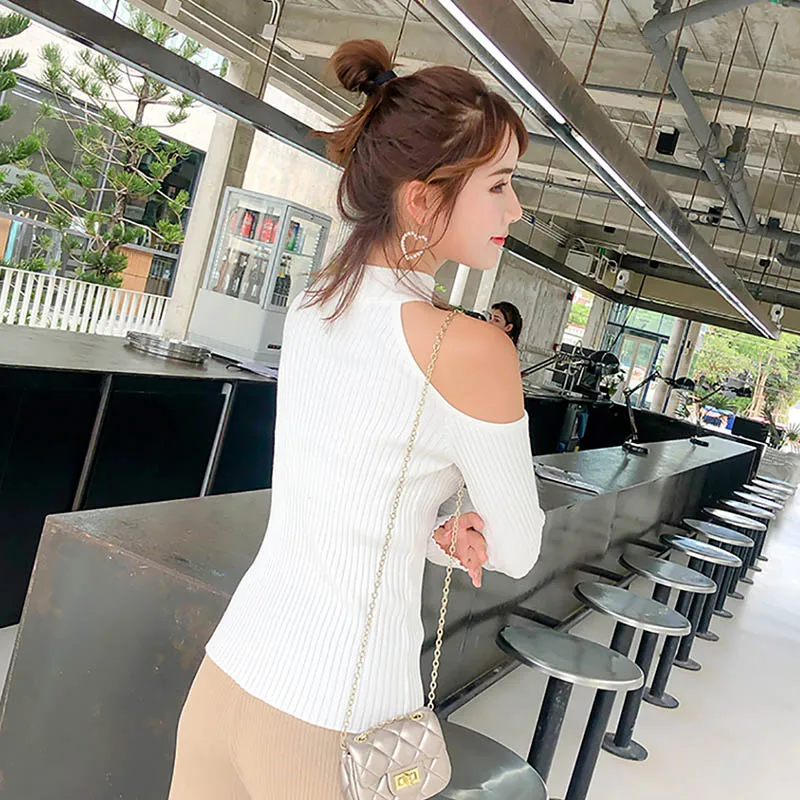 Girl Autumn Winter Spring Sweaters Style Korean Solid Color Knitwear Sexy Cut Hollow Off Shoulder Slim Jumper Fall Clothing
Girl Autumn Winter Spring Sweaters Style Korean Solid Color Knitwear Sexy Cut Hollow Off Shoulder Slim Jumper Fall Clothing