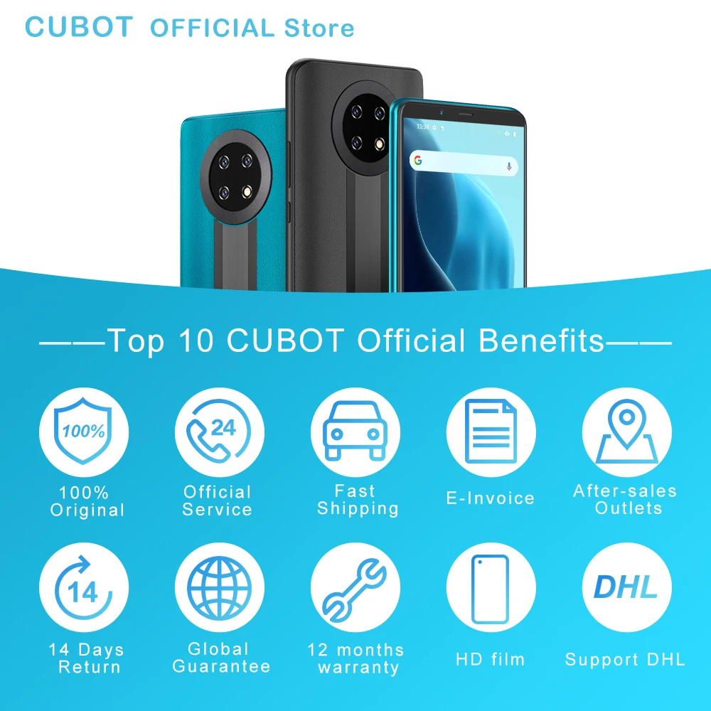 Смартфон Cubot Note 9 на Android 11 восемь ядер экран 5 99 дюйма 3 ГБ + 32 | Мобильные телефоны и