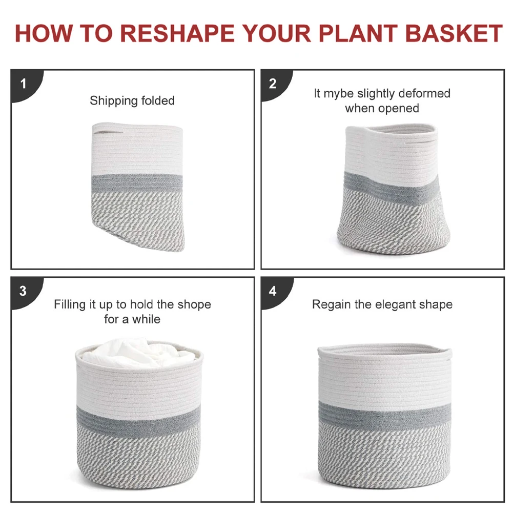 Woven Basket Flower Pot Cotton Rope Plant Basket Storage With Handles For Home Planting Sundries Clothes Toys Organizer
Woven Basket Flower Pot Cotton Rope Plant Basket Storage With Handles For Home Planting Sundries Clothes Toys Organizer