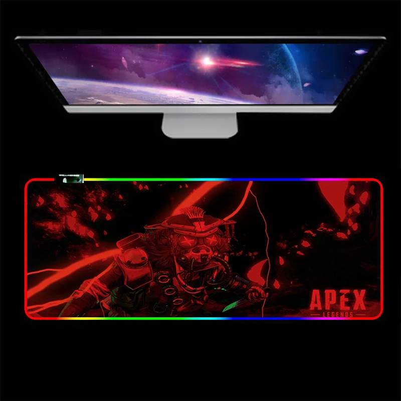 

RGB APEX Legends Mouse Pad Large Computer Keyboard Gaming Accessories Desk Mat Rubber Carpet LED Backlight XL 90X40CM Mousepad