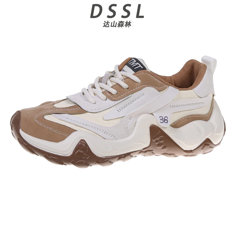 DSSL Chunky Sneakers Women Cow Leather Mesh Retro Casual Shoes Platform Lace-Up Trainers Handmade SK003
DSSL Chunky Sneakers Women Cow Leather Mesh Retro Casual Shoes Platform Lace-Up Trainers Handmade SK003