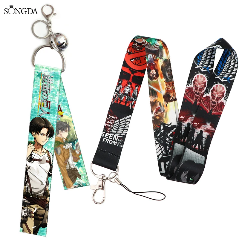 Attack On Titan Keychain Lanyards Bell Ribbon Wings of Liberty Freedom Scouting Legion Eren ID Card Badge Hanging Rope Accessory
Attack On Titan Keychain Lanyards Bell Ribbon Wings of Liberty Freedom Scouting Legion Eren ID Card Badge Hanging Rope Accessory