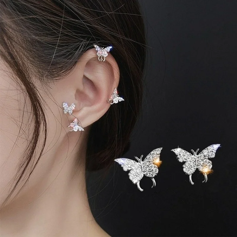 Small and exquisite gold and Silver Butterfly Earbone Earring earpin ear clip female Earrings Fashion Jewelry
Small and exquisite gold and Silver Butterfly Earbone Earring earpin ear clip female Earrings Fashion Jewelry