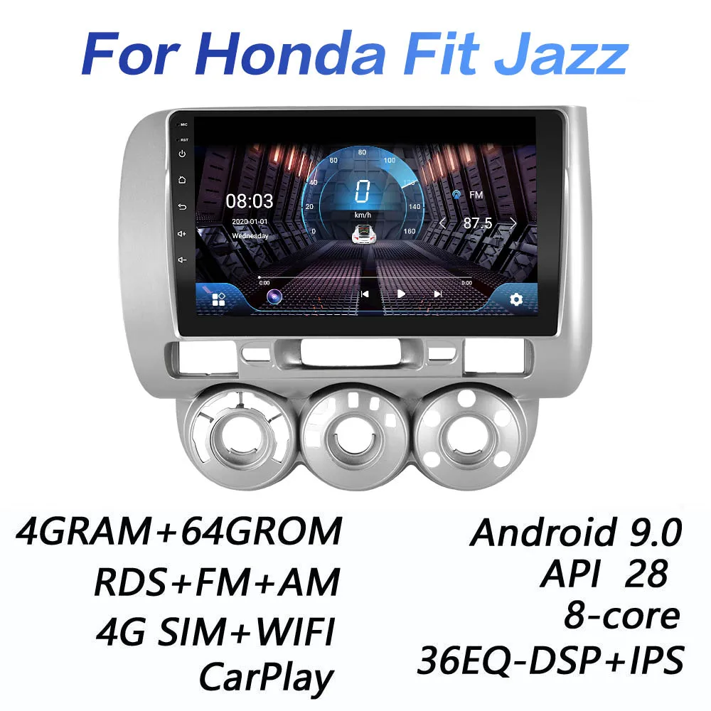 Автомагнитола 4G + 64 ГБ для HONDA JAZZ City 2002, 2003, 2004, 2005, 2006, 2007, DSP, 2 din, Android 9,0, 4G NET, мультимедийный видеоплеер BT
Автомагнитола 4G + 64 ГБ для HONDA JAZZ City 2002, 2003, 2004, 2005, 2006, 2007, DSP, 2 din, Android 9,0, 4G NET, мультимедийный видеоплеер BT