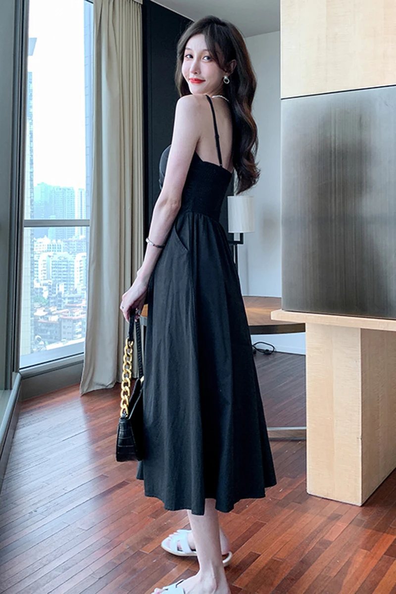 881# Backless V Neck Slim Waist Black Cotton Maternity Sundress A Line Sling Dress Clothes for Pregnant Women Sexy Hot Pregnancy
881# Backless V Neck Slim Waist Black Cotton Maternity Sundress A Line Sling Dress Clothes for Pregnant Women Sexy Hot Pregnancy